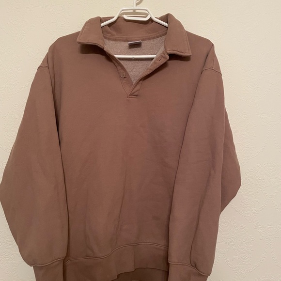 TNA Boyfriend Polo Fleece Sweatshirt - Picture 2 of 4